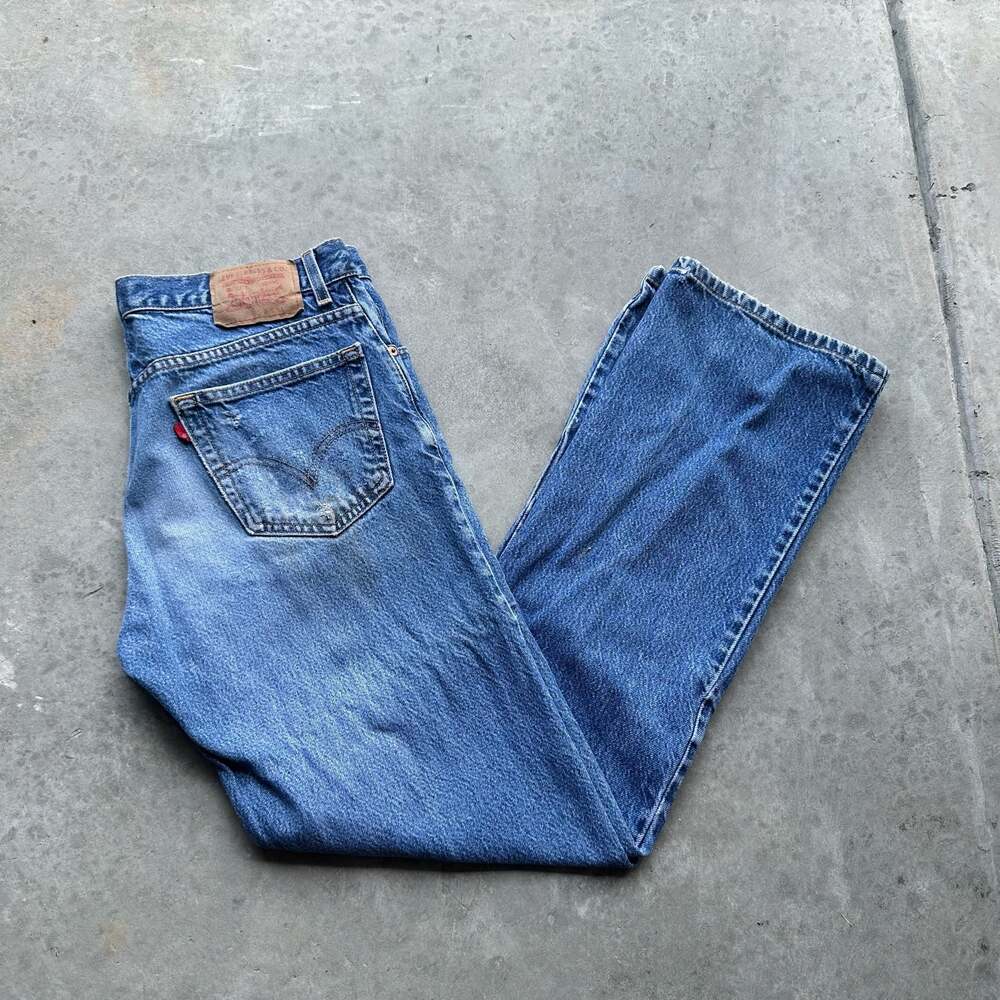 Levi's 517 Boot Cut Jeans Mens 36x34 Natural Distressed